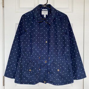 Charter Club Women’s jacket Navy blue Polka dots Size Petite M